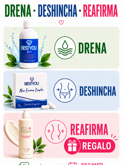 PACK TRIPLE ACCIÓN · DRENA + DESHINCHA + REAFIRMA